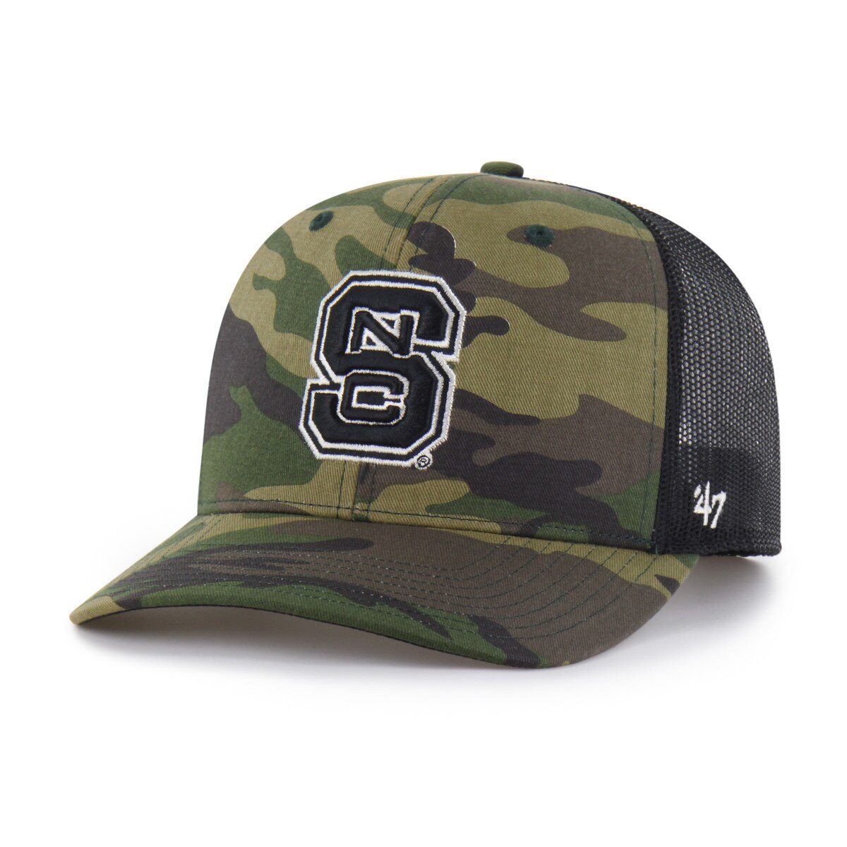 Camo/Black Structured Trucker Snapb